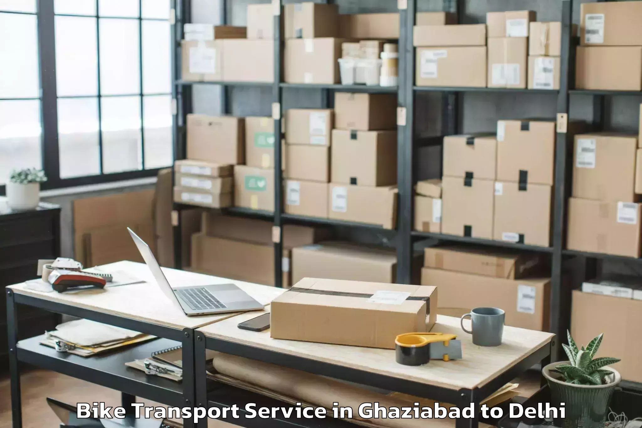 Book Ghaziabad to Connaught Place Bike Transport Online